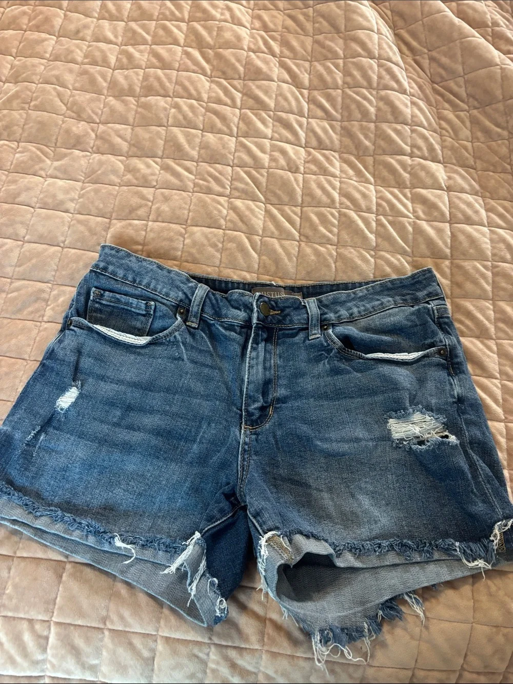 Denim Distressed Women's Shorts - Blue
